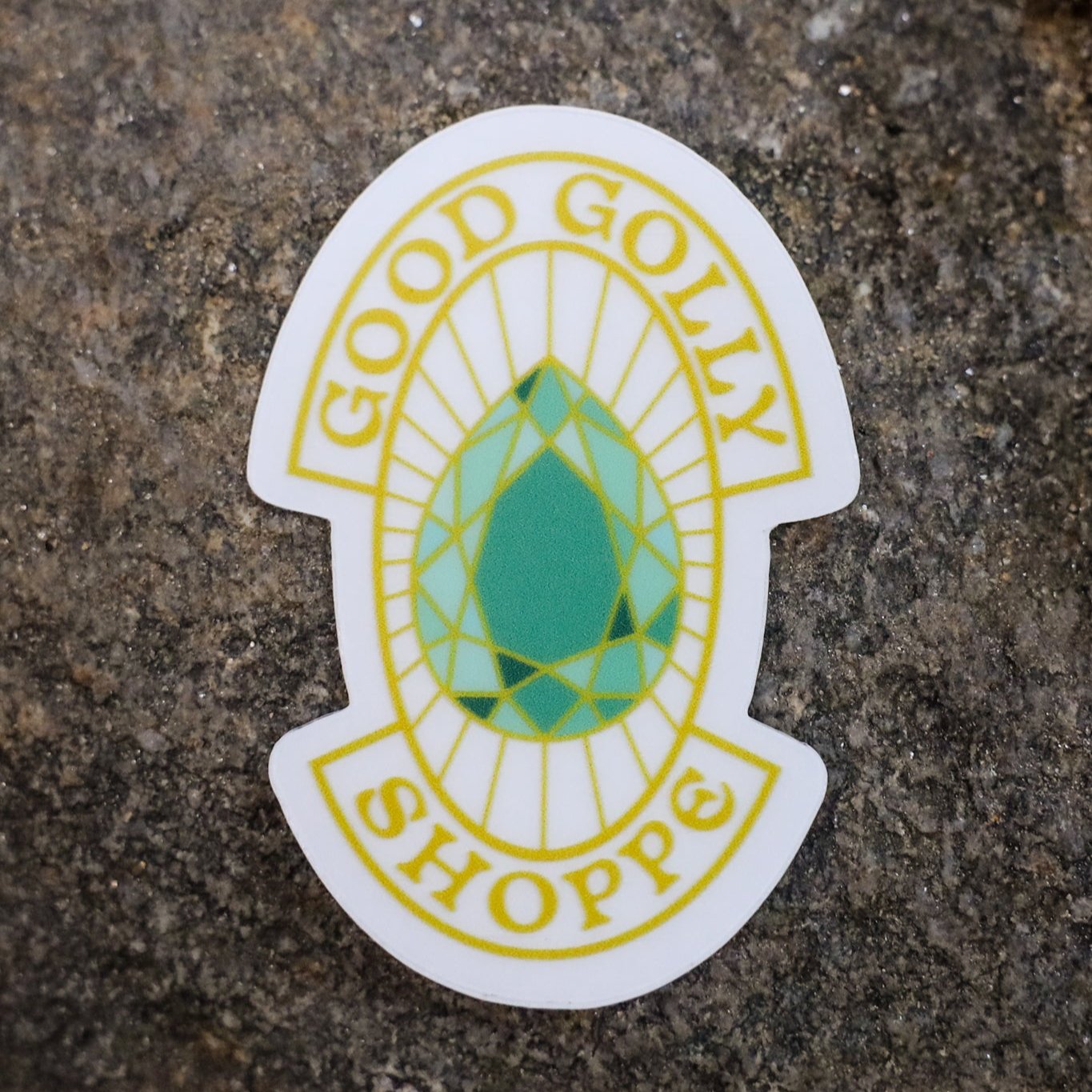 GOOD GOLLY SHOPPE -CLEAR VINYL LOGO STICKER GOLD