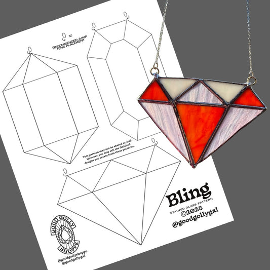 Stained Glass Template (Digital Download) -Bling
