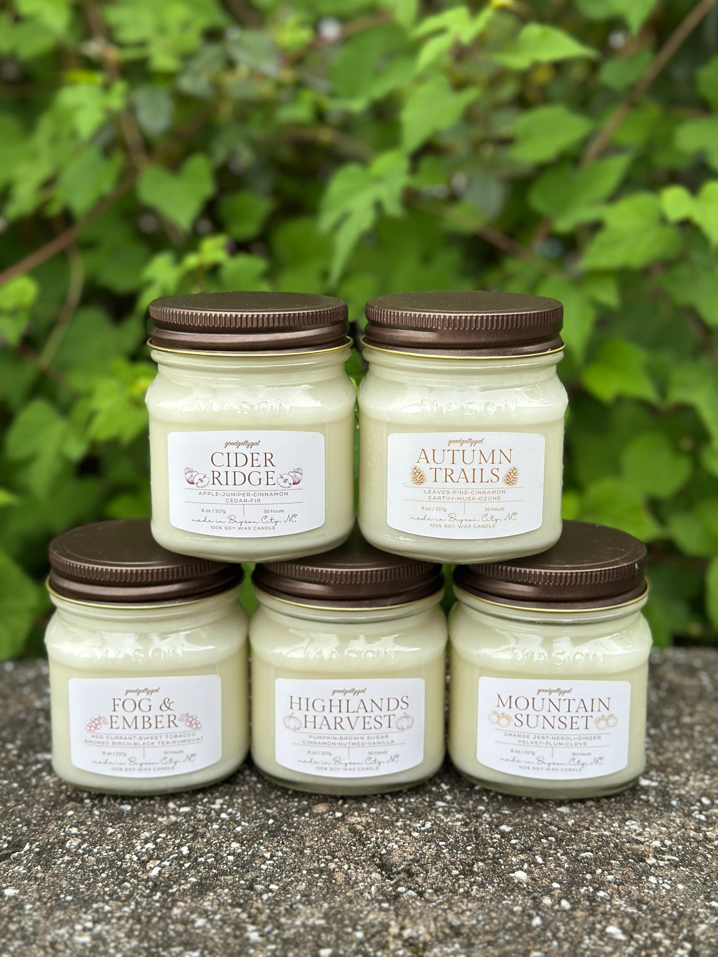 FALL CANDLE COLLECTION - 8oz scented 100% wax candles